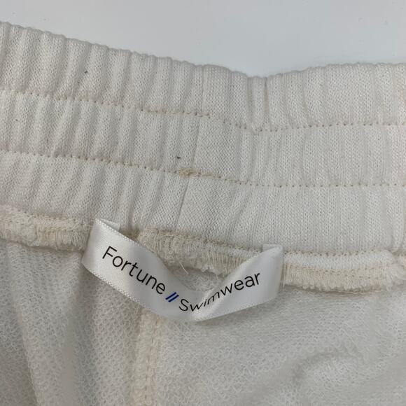 2/$30 FORTUNE Swimwear Shorts Size S Talitha Sun Wave Embroidered Raw Hem - Picture 6 of 8